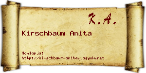 Kirschbaum Anita névjegykártya